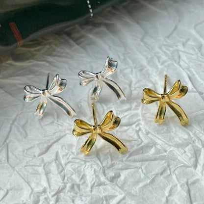 Lumitrix™ Gold & Silver Bow Earrings (Set of 2)